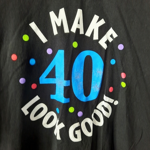 Humorous 40th birthday gag gift black graphic t-shirt unisex size XL - Picture 5 of 9
